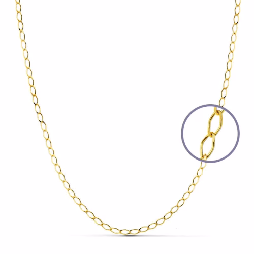 18k cadena oro amarillo maciza rombo 50cm 2.5 mm