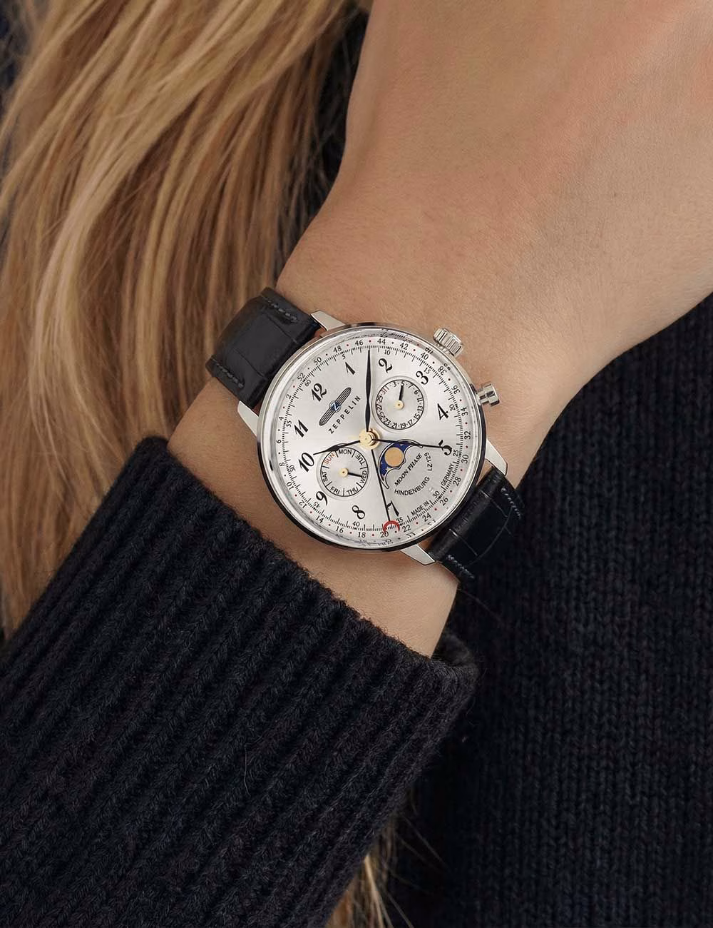 Zeppelin Hindenburg LZ129 ladies watch moon phase - Imagen 2