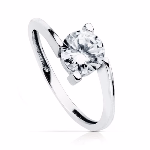 18k solitario oro blanco 7 mm