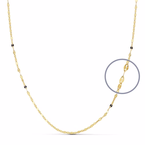 18k cadena oro amarillo maciza diamantada 45cm 1 mm