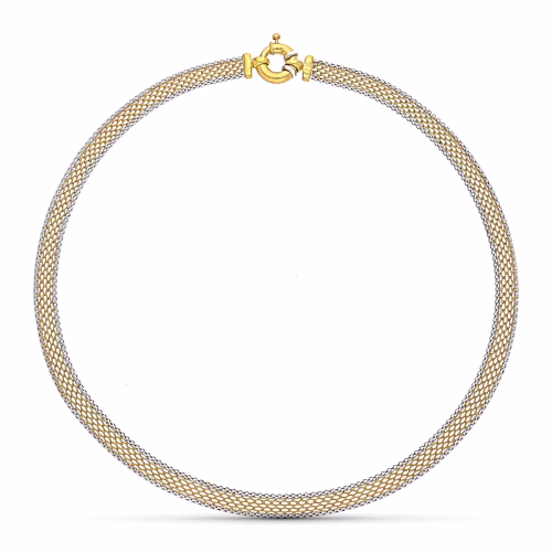 18k gargantilla oro bicolor malla 43cm