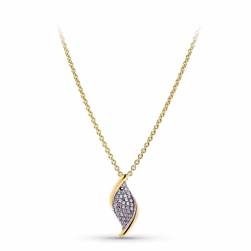 18k gargantilla oro bicolor circonitas