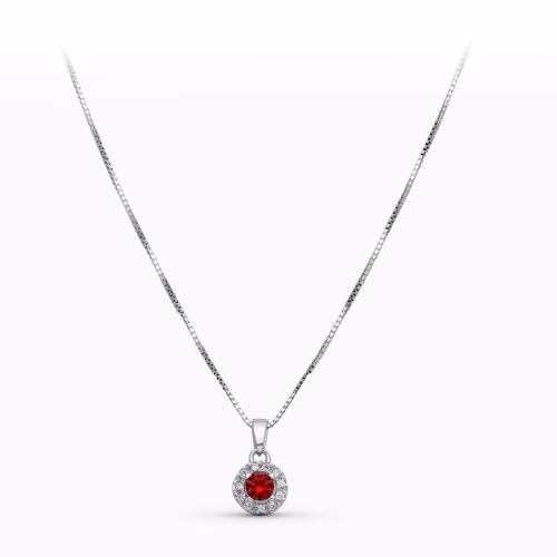 18k gargantilla oro blanco y circonita con cadena veneciana