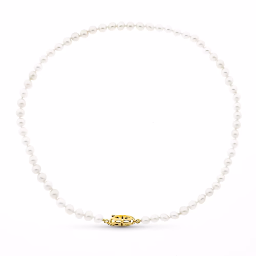 18k gargantilla perla cultivada broche timon oro amarillo 40cm