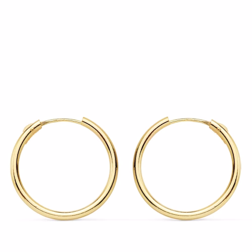 18k aros oro amarillo redondos lisos ligeros 18x1.50 mm