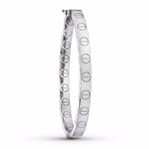 18k pulsera rigida oro blanco medida interior 62x55 mm ancho total 8 mm