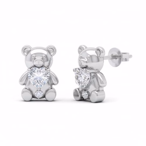 Pendiente Plata Rodio