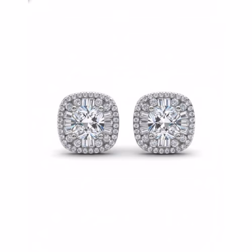 Pendiente Plata Rodio