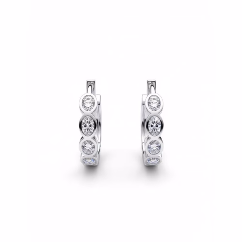 Pendiente Aro Plata Rodio