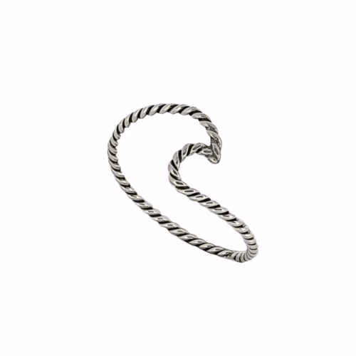 Anillo de plata virada con forma de ola Pedra do Sal