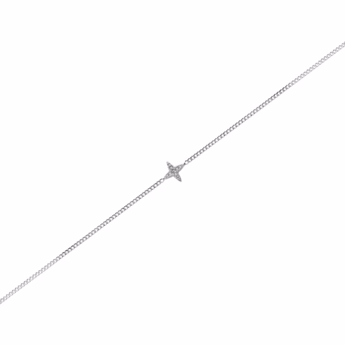 Pulsera de plata rodiada rosa vientos