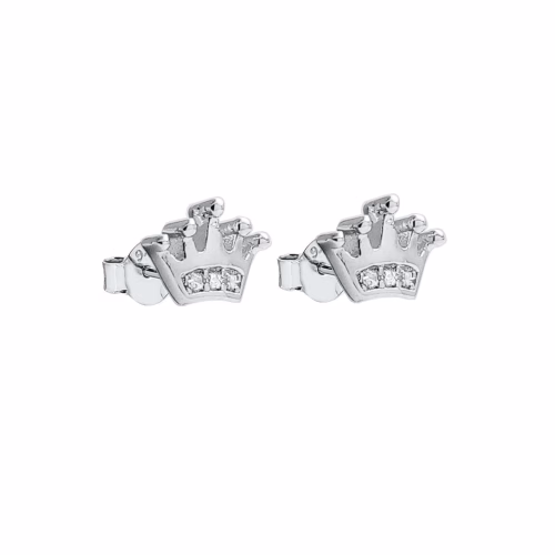 Pendientes plata microsetting corona