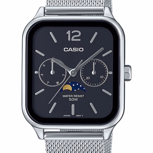 Casio Mens Watch Timeless Collection Moonphase 34mm 5ATM